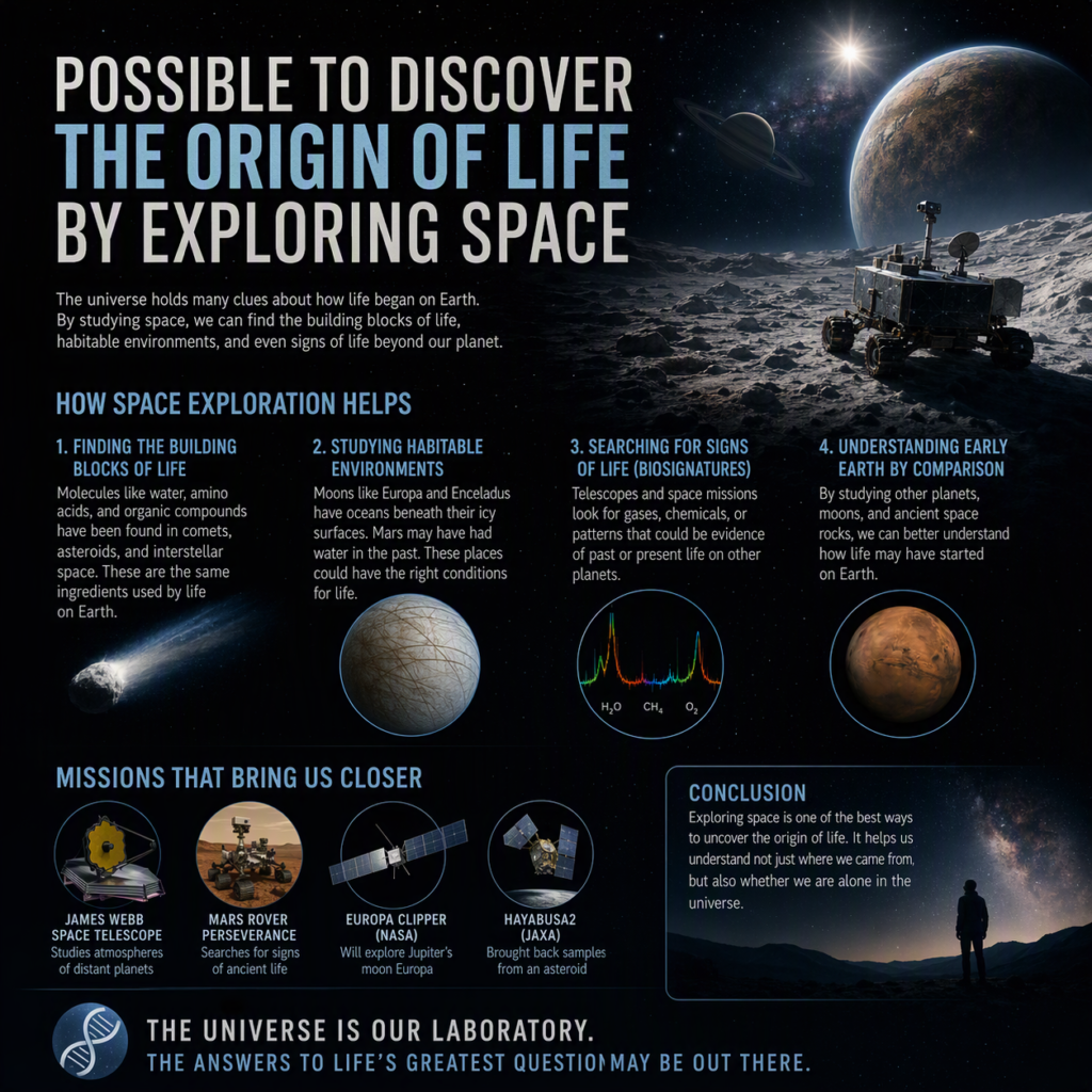 IS IT POSSIBLE TO DISCOVER THE ORIGIN OF LIFE BY EXPLORING SPACE?